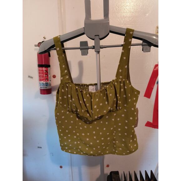 JOA just one answer Crop top size Medium floral olive green - Picture 2 of 6